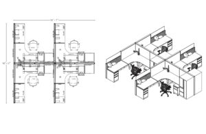 CAD Drawing for Space Planning by Harris WorkSystems 